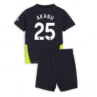 Maglia Calcio Manchester City Manuel Akanji #25 Seconda Divisa Bambino 2024-25 Manica Corta (+ pantaloncini)